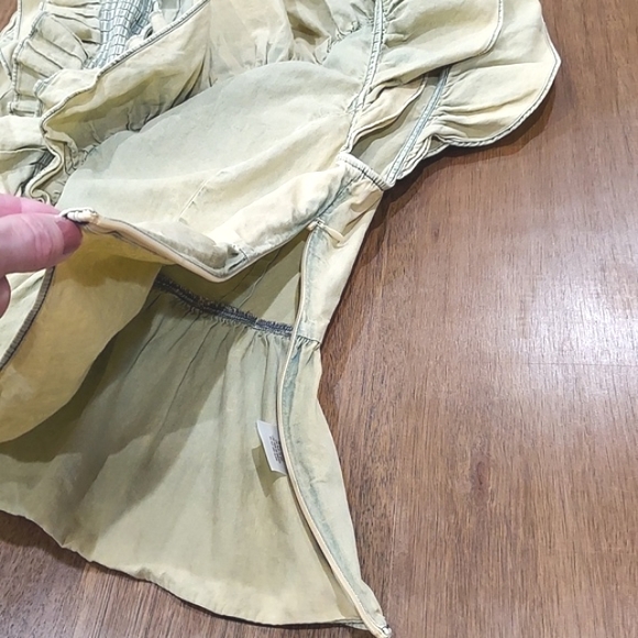 Mare Mare by Anthropologie Yellow/Cream Ruffled Blouse - Picture 11 of 13